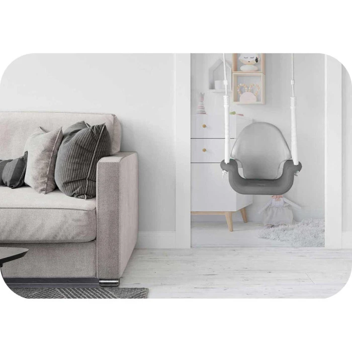 Гойдалка 3-в-1 Слоник Ricokids, 130 х 162 см - сіро-біла