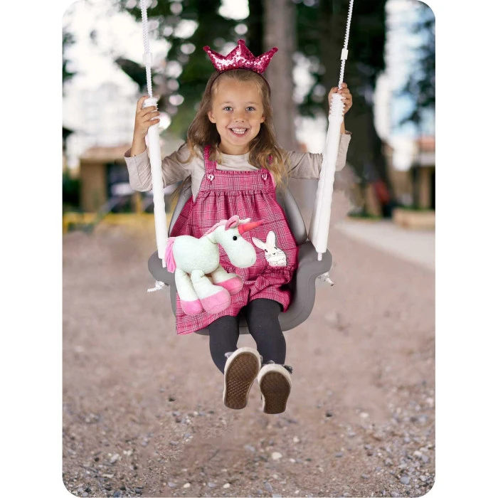 Гойдалка 3-в-1 Слоник Ricokids, 130 х 162 см - сіро-біла