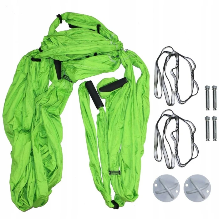 Гамак для воздушной йоги с креплением MASTER 250 x 150 см - зеленый