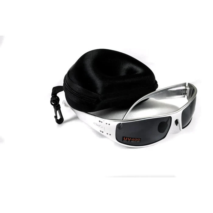 Очки защитные в металлической оправе Global Vision Bad-Ass-2 Silver (gray), серые