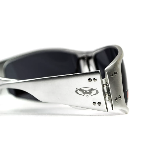 Окуляри захисні в металевій оправі Global Vision Bad-Ass-2 Silver (gray), сірі