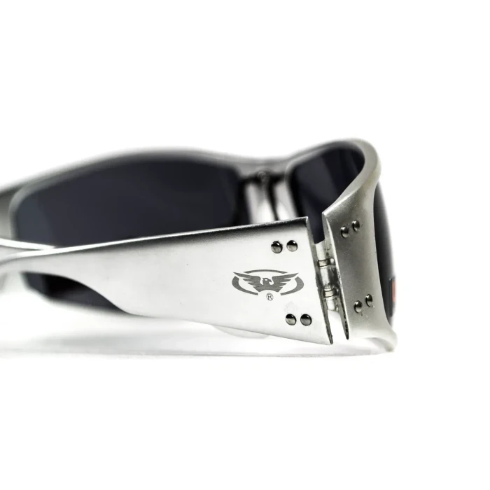 Очки защитные в металлической оправе Global Vision Bad-Ass-2 Silver (gray), серые