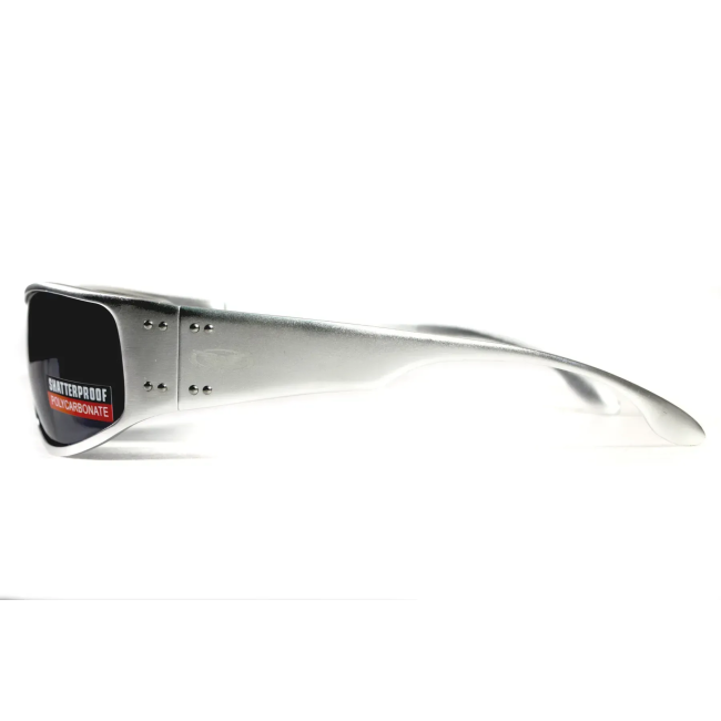 Окуляри захисні в металевій оправі Global Vision Bad-Ass-2 Silver (gray), сірі