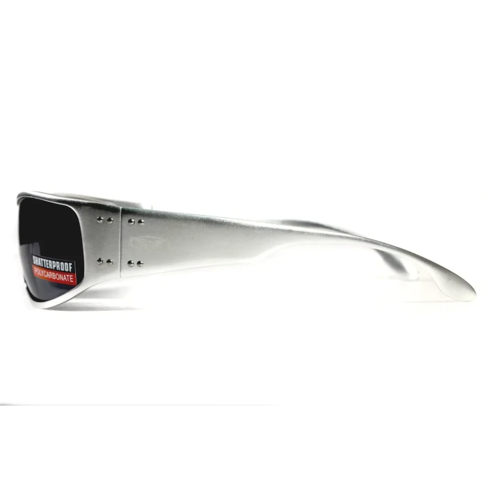 Очки защитные в металлической оправе Global Vision Bad-Ass-2 Silver (gray), серые