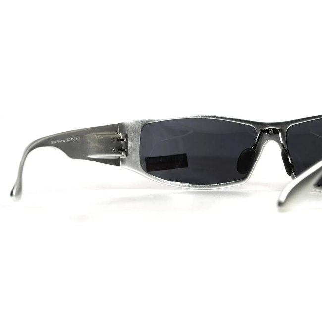 Окуляри захисні в металевій оправі Global Vision Bad-Ass-2 Silver (gray), сірі