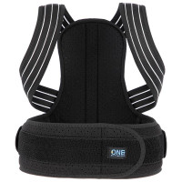 Корректор осанки для спины KP207 ONE FITNESS - черный/размер М