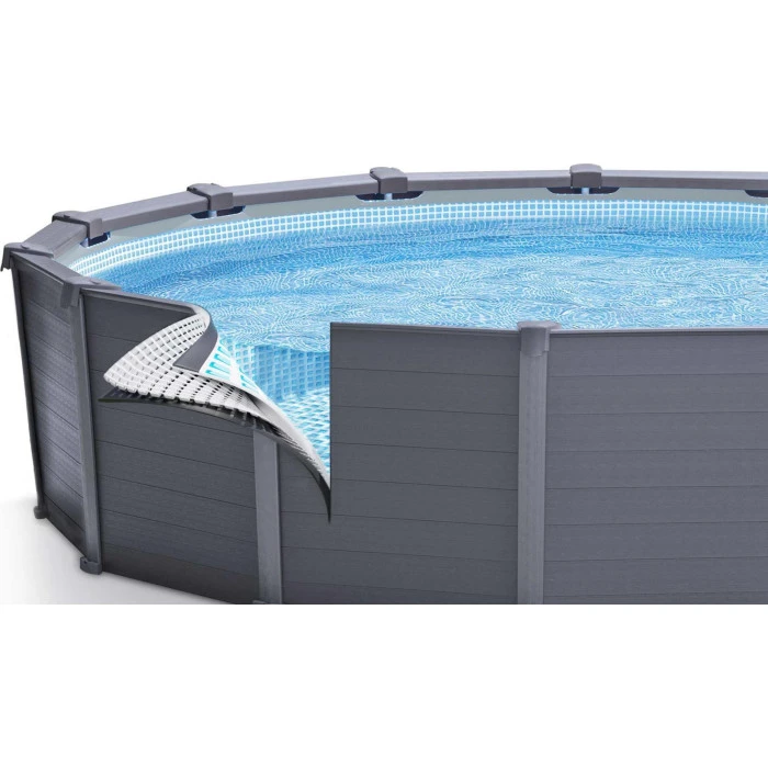 Басейн каркасний Intex 26384 478 см 11в1, сірий
