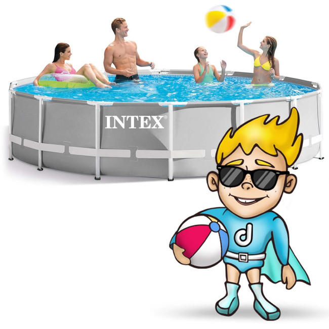 Бассейн каркасный 21в1 INTEX 26720, 427 х 107 см + машина для создания пузырей