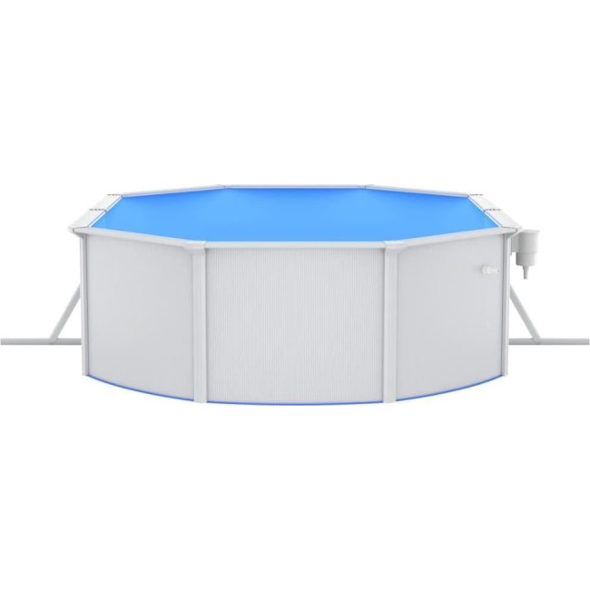 Бассейн каркасный овальный vidaXL 490 x 360 x 120 см, белый + насос с песочным фильтром + стремянка.