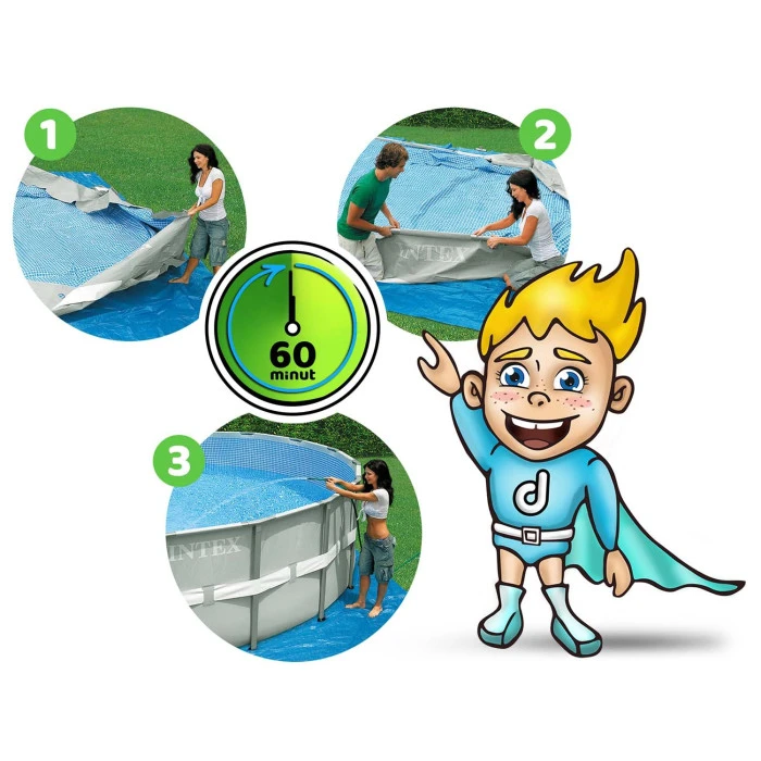 Басейн каркасний 21в1 INTEX 26720, 427 х 107 см, сірий