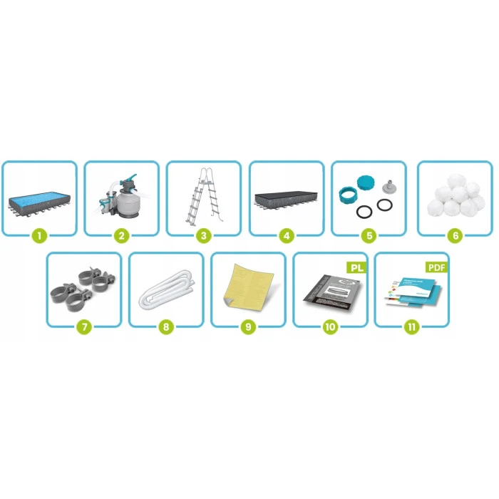 Бассейн каркасный 11в1 Bestway 561KJ 956 х 488 х 132 см