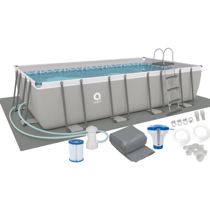 Бассейн каркасный прямоугольный 18в1 Avenli Garden 549x305x122 см KIT - серый