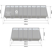 Бассейн каркасный прямоугольный 18в1 Avenli Garden 549x305x122 см KIT - серый