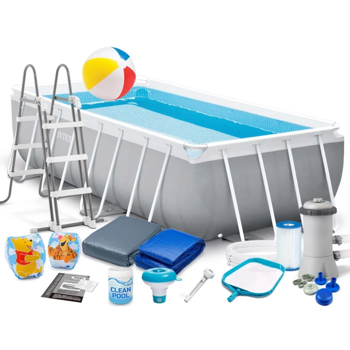 Басейн каркасний прямокутний 18в1 INTEX 26792, 488 x 244 x 107 см, сірий