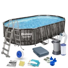 Басейн каркасний овальний 12в1 Bestway 5611R, 610 x 366 x 122 см