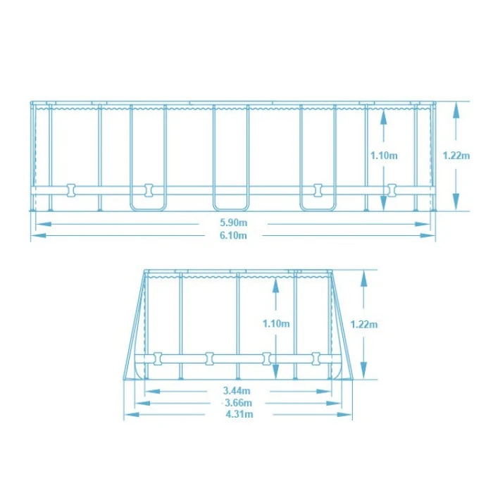 Басейн каркасний овальний 12в1 Bestway 5611R, 610 x 366 x 122 см