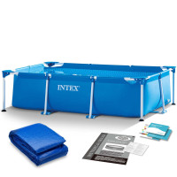 Бассейн каркасный прямоугольный 2в1 INTEX 28270, 220 x 150 x 60 см