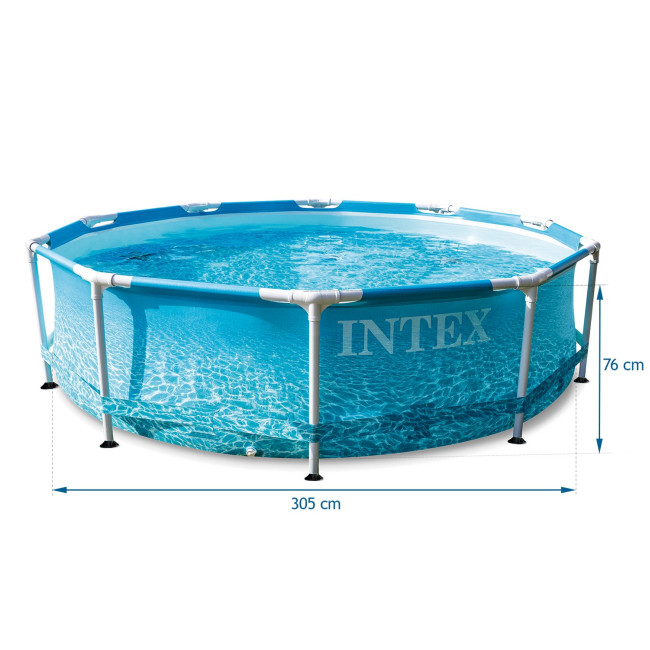 Бассейн каркасный INTEX 28206 305 х 76 см, морской принт