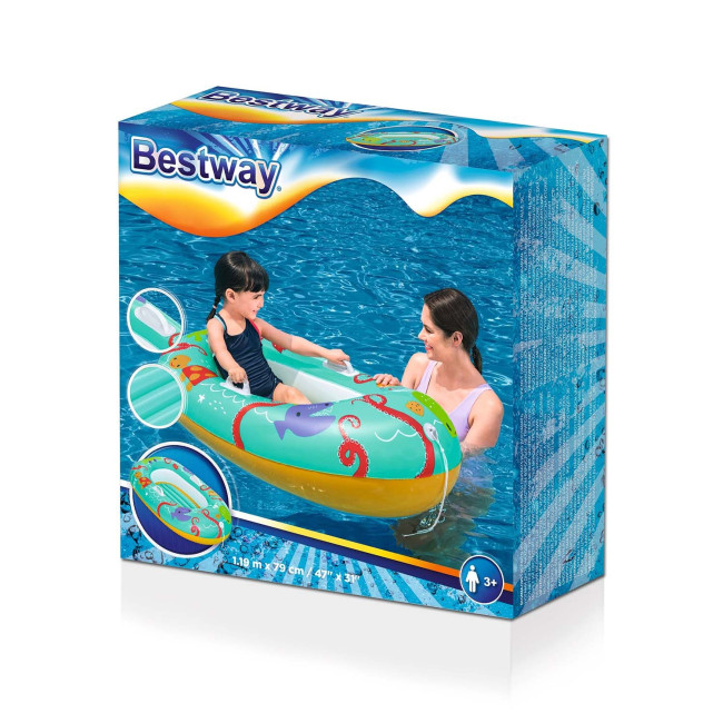 Надувной плит для Bestway 34009 бирюзовый, 119 x 79 см.