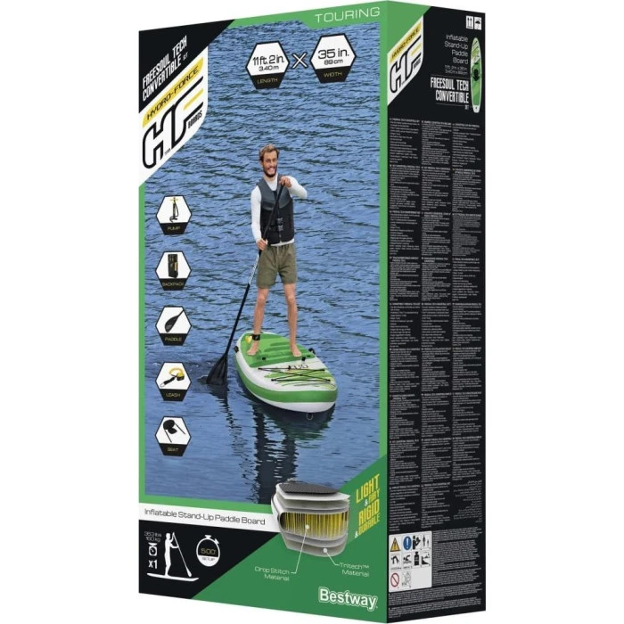 Надувная доска SUP (Сапборд) Bestway 65310 Hydro Force Freesoul Tech Convertible 340