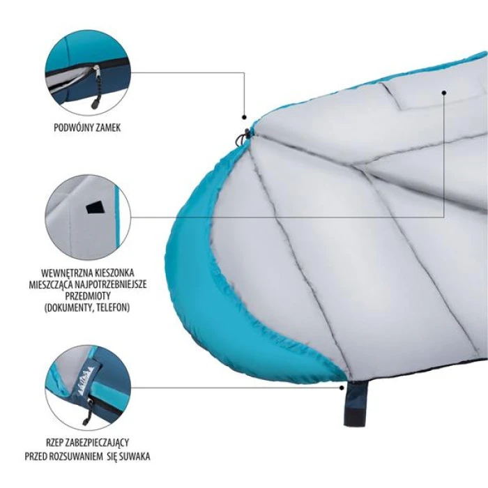 Спальный мешок NILS CAMP NC2012 серо-голубой
