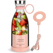 Портативний бездротовий міні блендер для смузі Prime Sport FRESH JUICE - 350 мл, рожевий