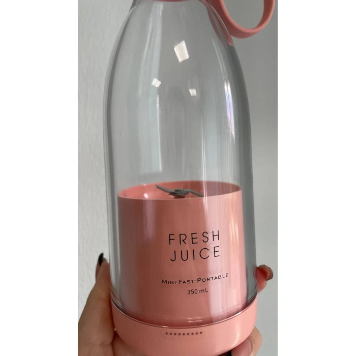 Портативный беспроводной мини блендер для полосы Prime Sport FRESH JUICE - 350 мл, розовый