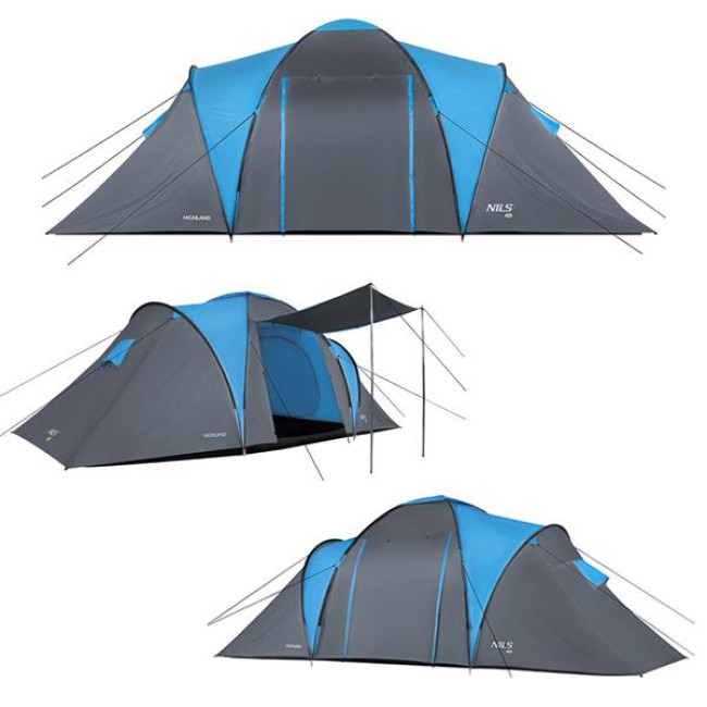 Кемпинговая палатка NILS CAMP NC6031 HIGLAND серо-голубая