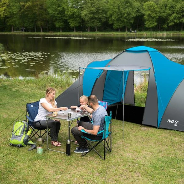 Кемпинговая палатка NILS CAMP NC6031 HIGLAND серо-голубая