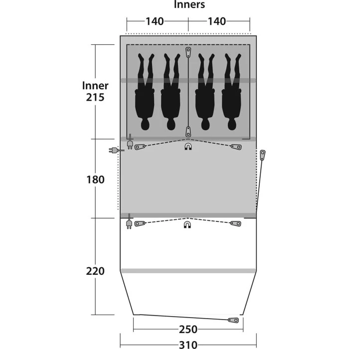 Туристическая палатка Outwell Parkdale 4PA