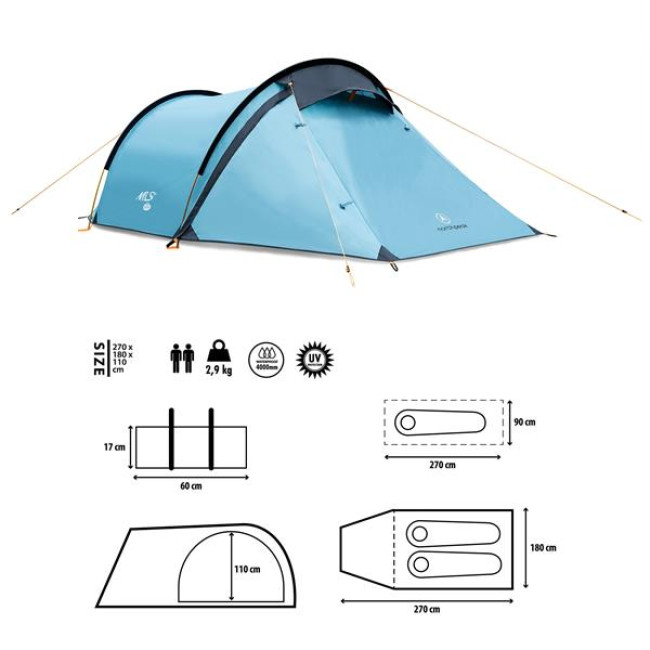 Кемпинговая палатка NILS CAMP NC6003 NORTH PEAK голубой