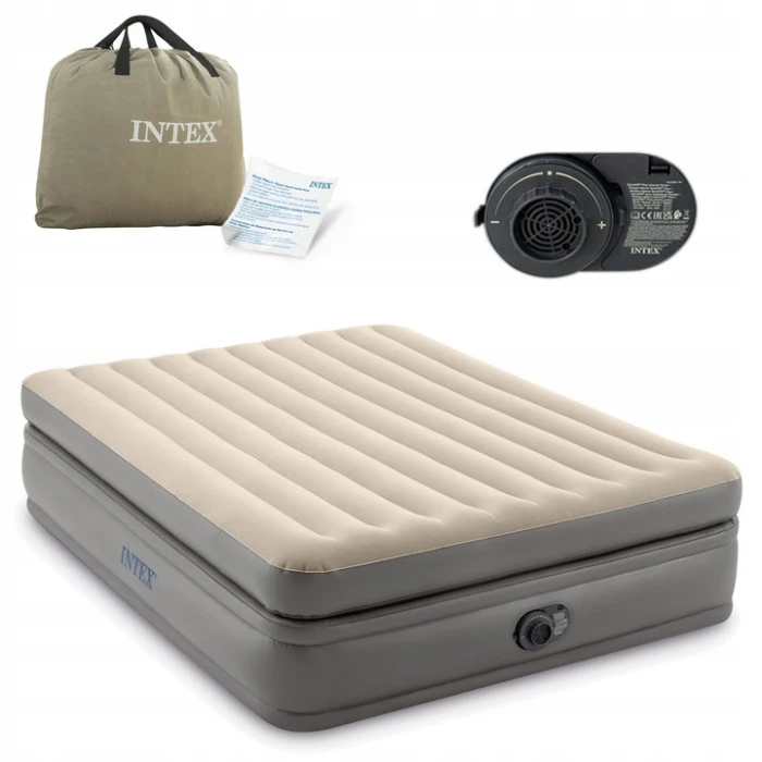 Надувной матрас INTEX 64164ND с насосом 203 х 152 х 51 см, бежевый