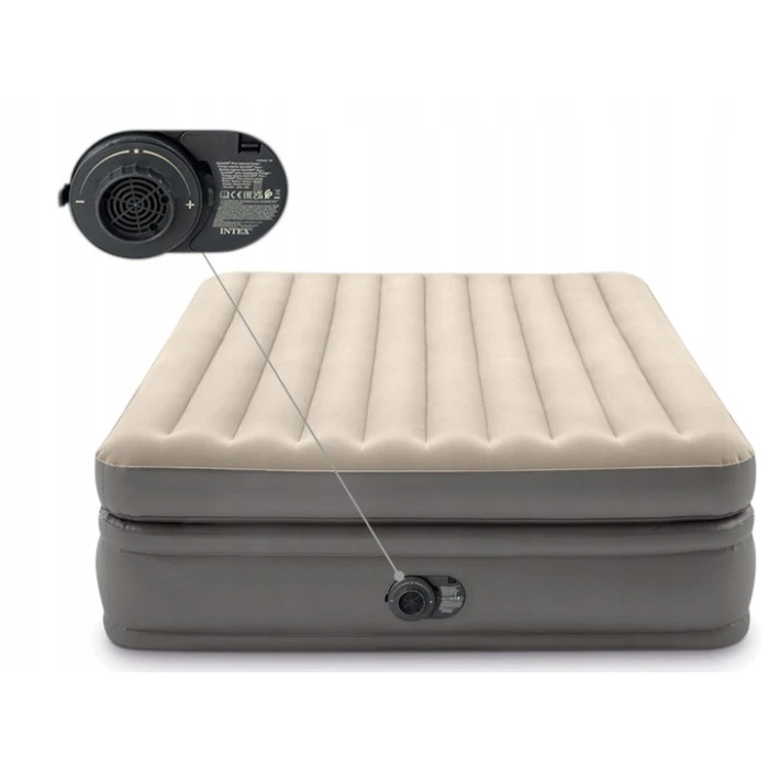Надувной матрас INTEX 64164ND с насосом 203 х 152 х 51 см, бежевый