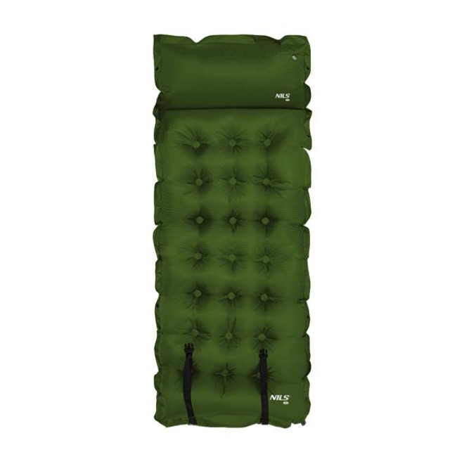 Коврик самонадувающийся NILS CAMP NC4018, 188 х 66 х 3,5 см - темно-зеленый