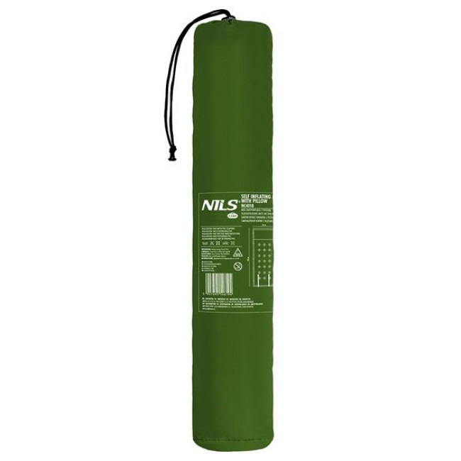 Коврик самонадувающийся NILS CAMP NC4018, 188 х 66 х 3,5 см - темно-зеленый