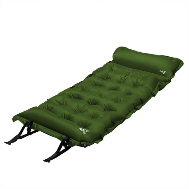 Коврик самонадувающийся NILS CAMP NC4018, 188 х 66 х 3,5 см - темно-зеленый