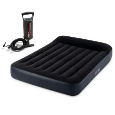 Матрац надувний Intex 64142 з насосом 191x137 см, чорний