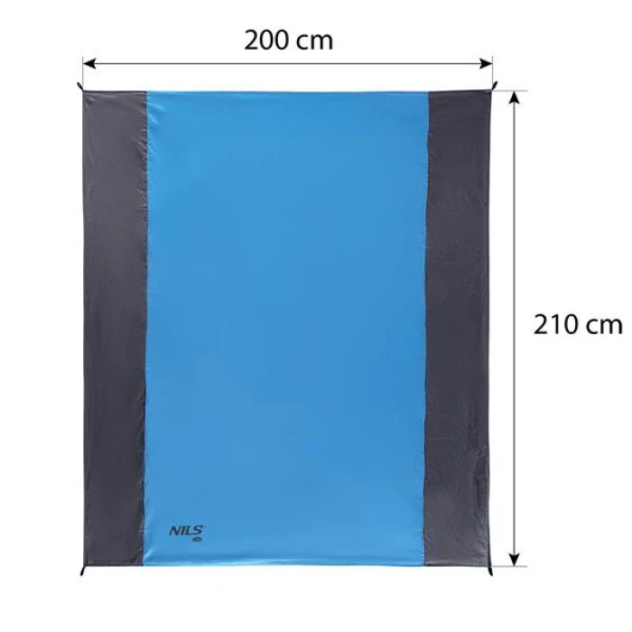 Коврик NILS CAMP RIPSTOP NC1716, 200 х 210 – черно-синий