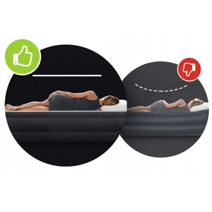 Матрас надувной INTEX 64755 с насосом 203 x 183 x 25 см, синий