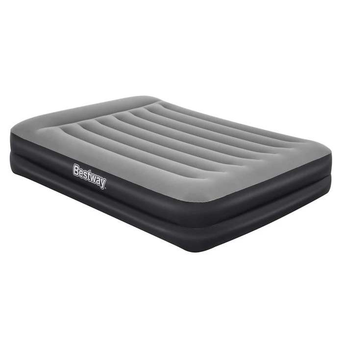 Матрац надувний Bestway 67403 з вбудованим насосом 203x152 см, чорно-сірий
