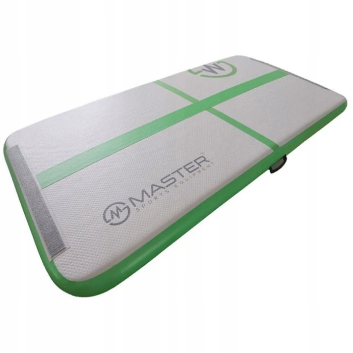 Мат надувной гимнастический MASTER, 200 x 100 x 10 см, серо-зеленый.