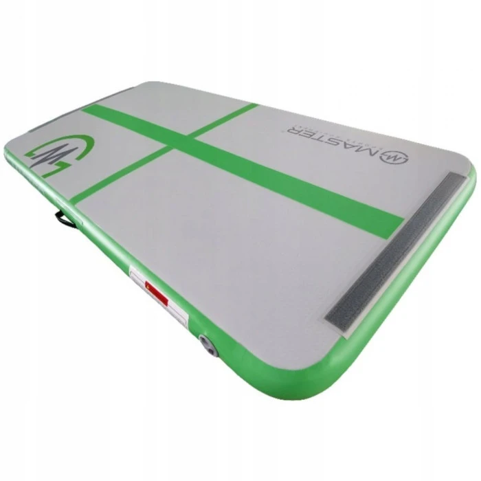 Мат надувной гимнастический MASTER, 200 x 100 x 10 см, серо-зеленый.