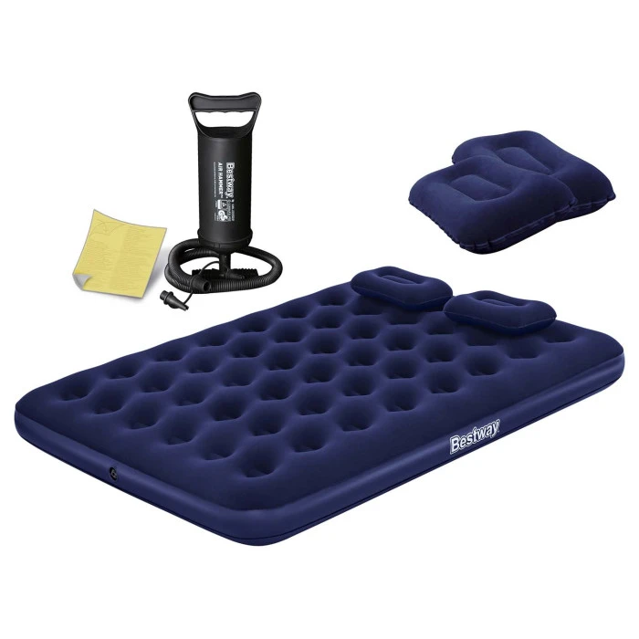 Надувной матрас Bestway 67374 с насосом 203 x 152 см, синий.