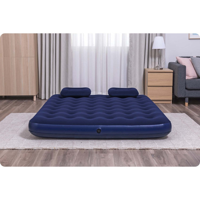 Надувной матрас Bestway 67374 с насосом 203 x 152 см, синий.