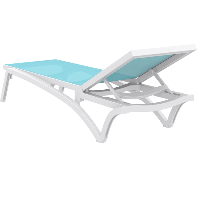 Шезлонг Siesta Pacific, бело-бирюзовый