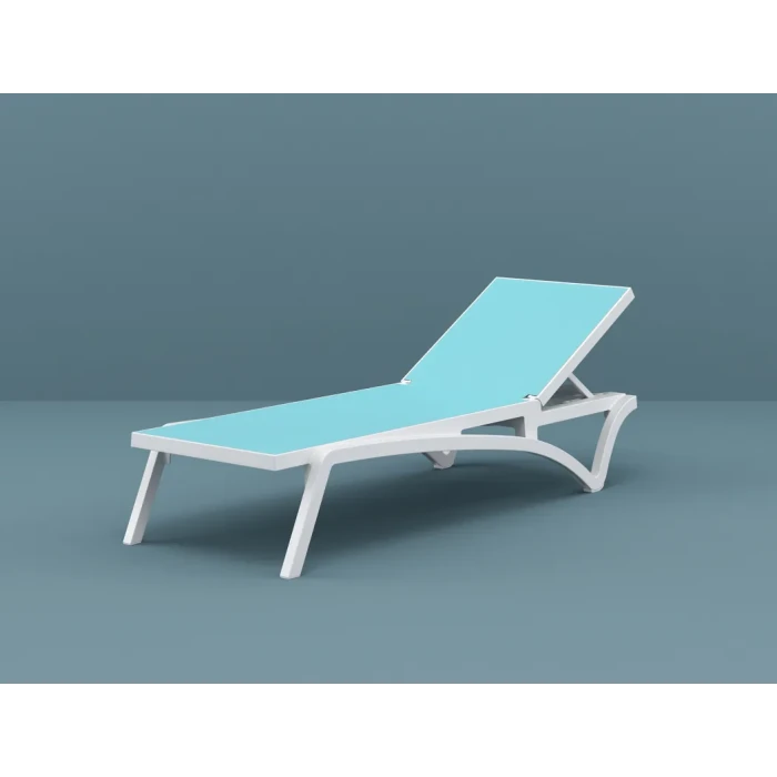 Шезлонг Siesta Pacific, бело-бирюзовый