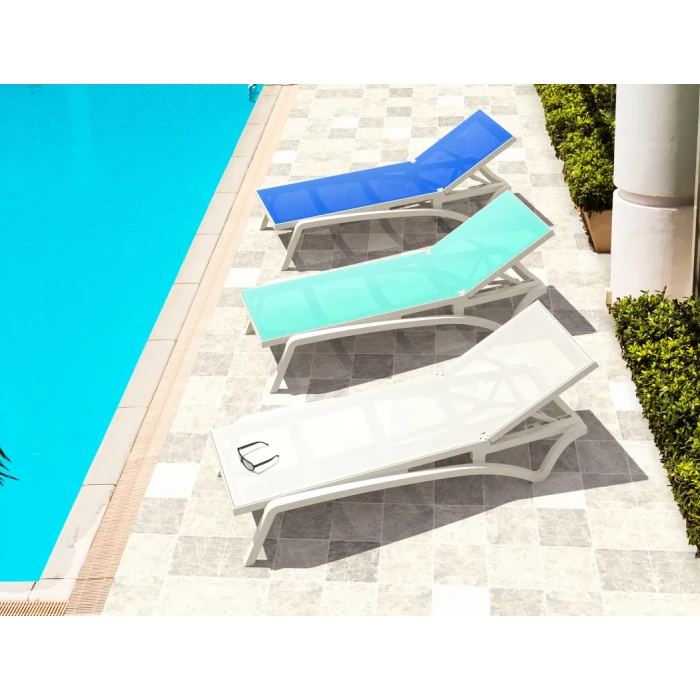 Шезлонг Siesta Pacific, бело-бирюзовый