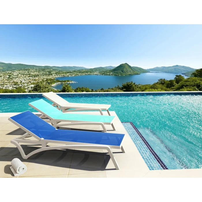 Шезлонг Siesta Pacific, бело-бирюзовый