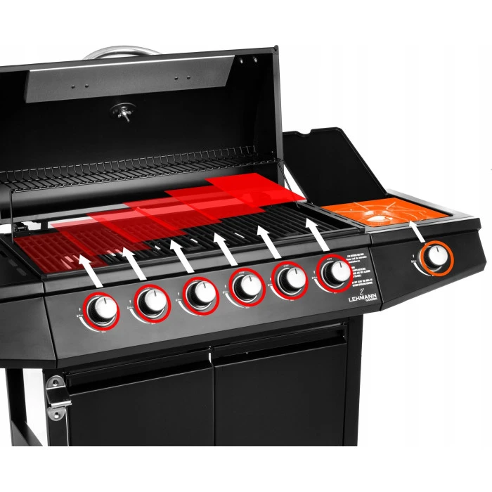Газовый гриль LEHMANN VEGAS 6+1 черный