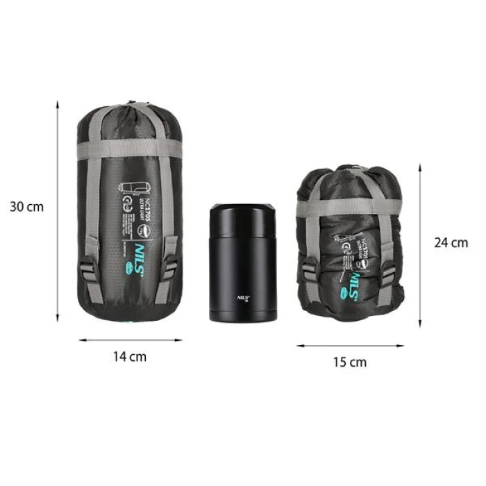 Спальный мешок ультра легкий 710г NILS CAMP NC1705 черный